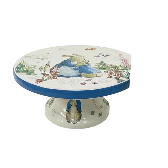 Beatrix Potter Momma & Peter Rabbit Easter Dessert Pedestal Cake Stand 7" NEW - Picture 6 of 6